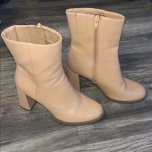 Tan Heeled Booties